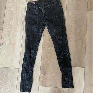 True Religion Blue and Black Patterned denim